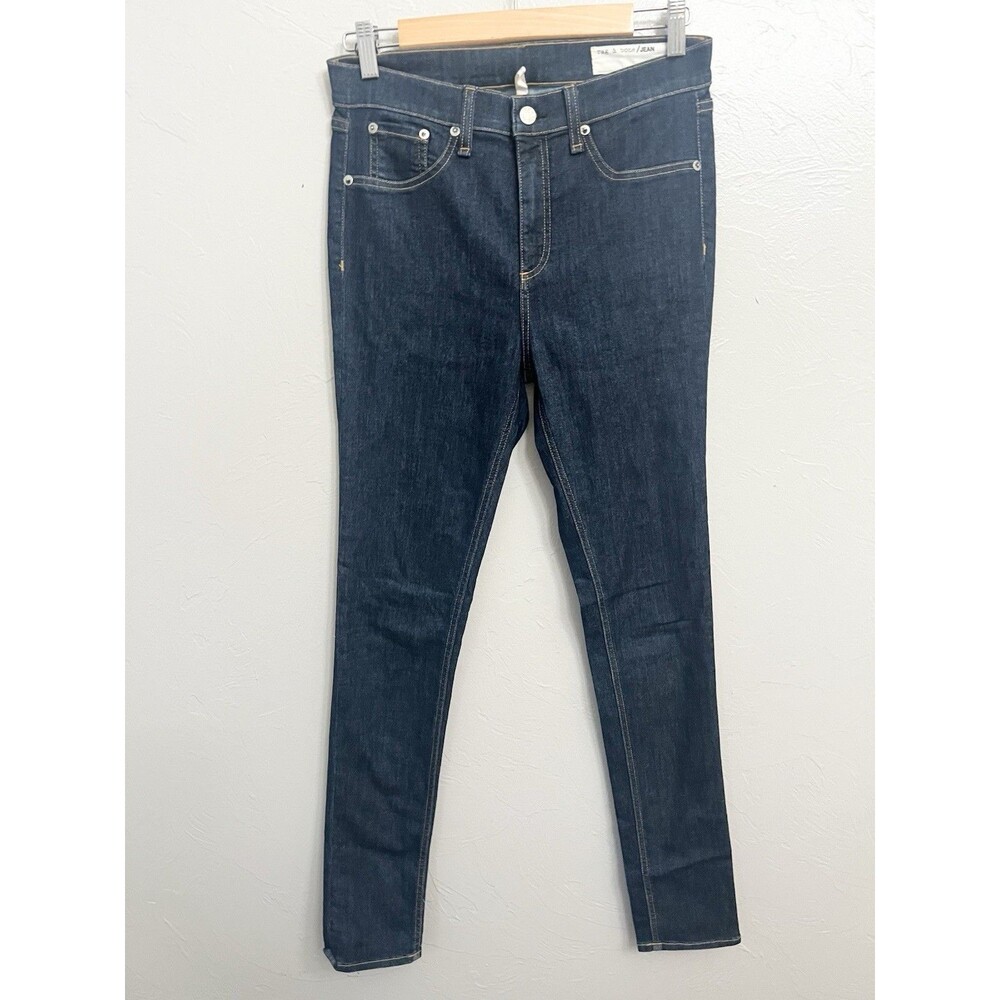 rag & bone 10 Inch Ankle Skinny High Rise Jeans in Astor Blue Womens Size 29 - Picture 2 of 9